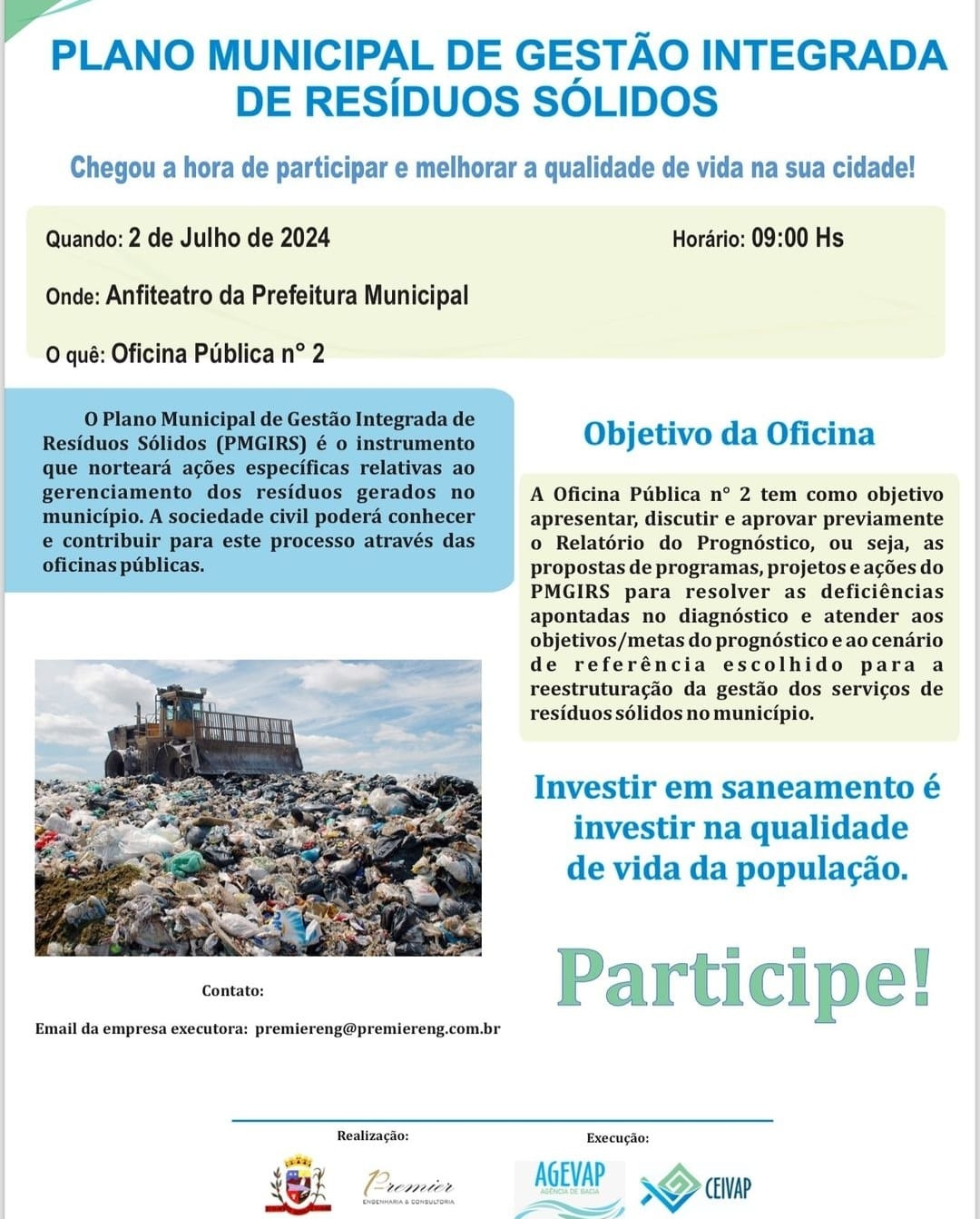 Prefeitura Municipal de São Geraldo - Convite - Participe do nosso PMGIRS