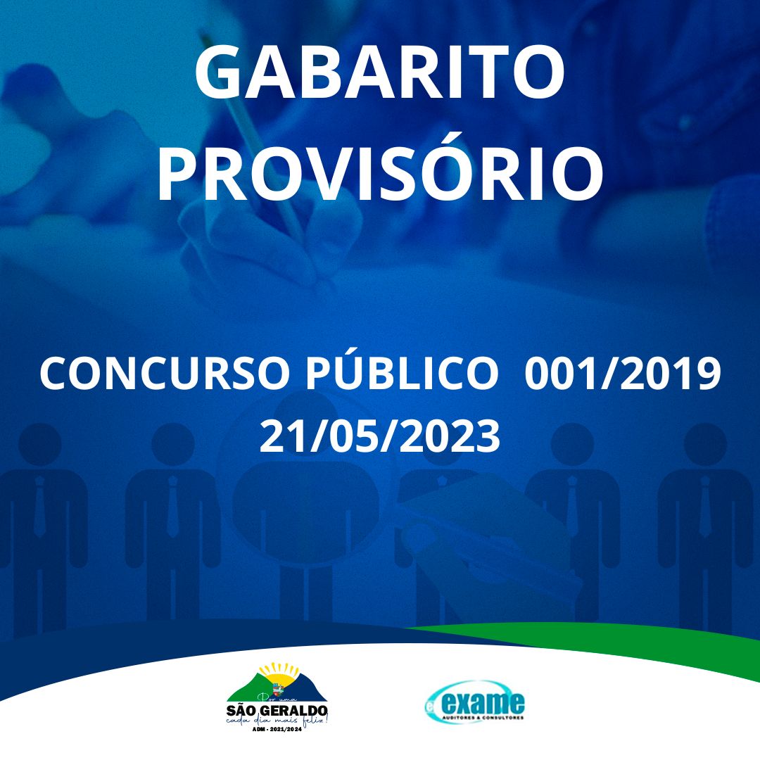 Prefeitura Municipal de São Geraldo - GABARITO PROVISÓRIO
